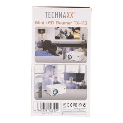 Technaxx TX-113 Beamer LED 1800 ANSI-lumen Met afstandsbediening, VGA-ingang, Geïntegreerde luidspreker