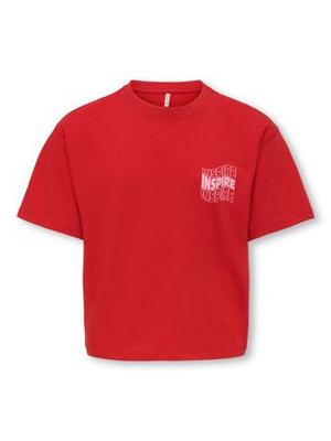 Kids ONLY winter top meisjes - rood - KogJasmine - box fit, korte mouw