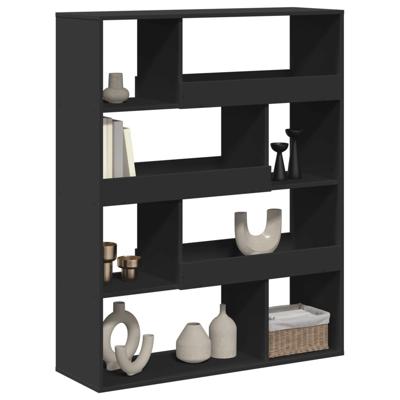 Boekenkast 100x33x125,5 cm bewerkt hout zwart