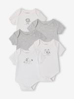 Set van 5 body's baby korte mouwen veel wit - thumbnail