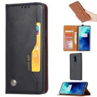 Voor OnePlus 7T Pro Knead huidtextuur horizontale Flip lederen draagtas met foto frame & houder & kaartsleuven & portemonnee (zwart) - thumbnail