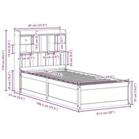 Bedframe zonder matras massief grenenhout 75x190 cm - thumbnail