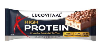 Lucovitaal Protein High Reep -Crunchy Amandel Toffee Lucovitaal Protein High Reep -Crunchy Amandel Toffee