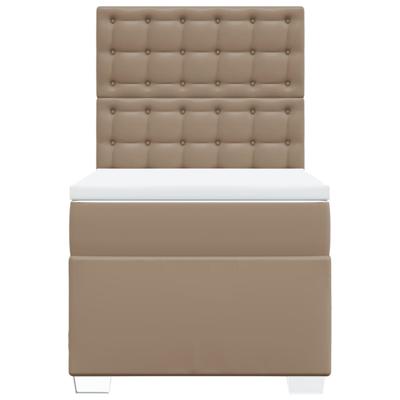 Boxspring met matras kunstleer cappuccinokleurig 100x200 cm