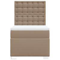 Boxspring met matras kunstleer cappuccinokleurig 100x200 cm - thumbnail