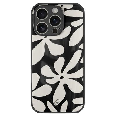 iPhone 16 Pro glazen hardcase - Noir bloom iPhone 16 Pro glazen hardcase - Noir bloom
