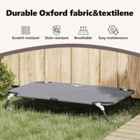 VidaXL Hondenbed lichtgrijs 90 x 55 x 18 cm staal - thumbnail