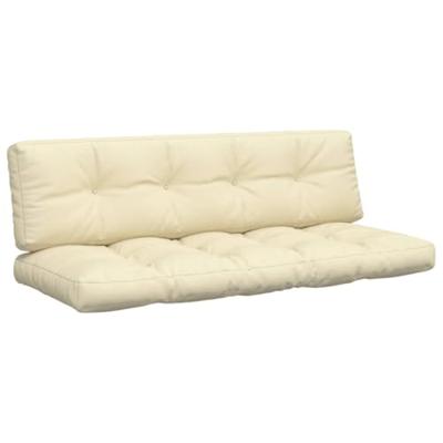 Palletkussens 2 st stof crèmekleurig