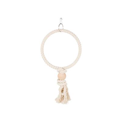 TRIXIE TOUWRING MET HOUTEN BLOK NATUREL 24X24 CM 3 ST
