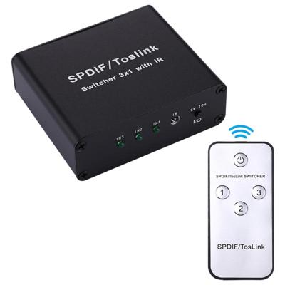 NK - 3 X 1 Full HD SPDIF / Toslink digitale optische Audio 3 x 1 Switcher Extender met IR afstandsbediening Controller
