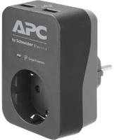 APC pme1wu2b-gr tussenstekker met overspanningsbeveiliging 3680w 1x stopcontact + 2x usb lader - thumbnail