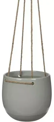 Mica Decorations Resa hangpot rond 18,5x17 cm licht grijs