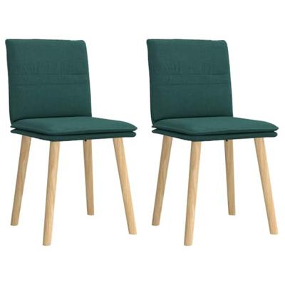 Eetkamerstoelen 2 st stof donkergroen