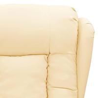 Fauteuil elektrisch verstelbaar kunstleer crèmekleurig - thumbnail