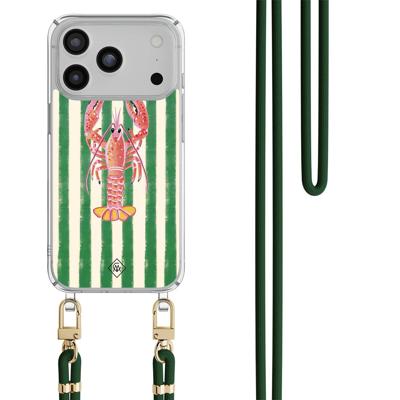iPhone 17 Pro hoesje met groen koord - Kreeft iPhone 17 Pro hoesje met groen koord - Kreeft