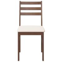 Eetkamerstoelen met kussens 2 st massief hout rubber bruin - thumbnail