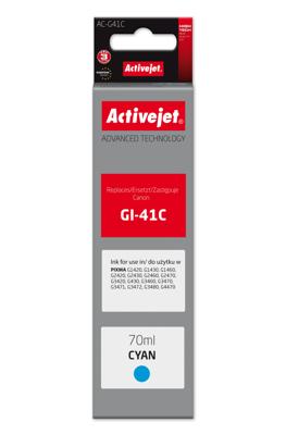 Activejet AC-G41C Inktcartridge voor Canon-printers, vervanging voor Canon GI-41C 4543C001; Supreme; 70 ml; blauw Activejet AC-G41C Inktcartridge voor Canon-printers, vervanging voor Canon GI-41C 4543C001; Supreme; 70 ml; blauw