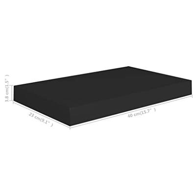 Wandschappen zwevend 4 st 40x23x3,8 cm MDF zwart - thumbnail