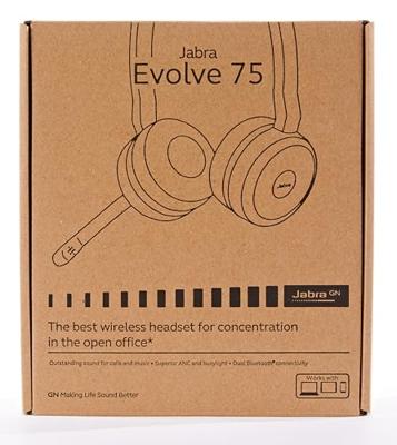 Jabra Evolve 75 MS Stereo Headset Bedraad en draadloos Hoofdband Kantoor/callcenter Micro-USB Bluetooth Zwart, Rood Jabra Evolve 75 MS Stereo Headset Bedraad en draadloos Hoofdband Kantoor/callcenter Micro-USB Bluetooth Zwart, Rood