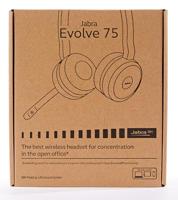 Jabra Evolve 75 MS Stereo Headset Bedraad en draadloos Hoofdband Kantoor/callcenter Micro-USB Bluetooth Zwart, Rood - thumbnail