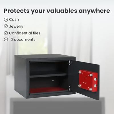 VidaXL Kluisdoos met slot donkergrijs 35 x 25 x 25 cm staal VidaXL Kluisdoos met slot donkergrijs 35 x 25 x 25 cm staal