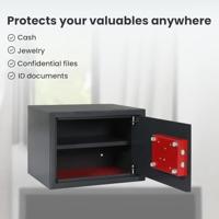 VidaXL Kluisdoos met slot donkergrijs 35 x 25 x 25 cm staal - thumbnail