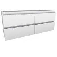 Xellanz Tigris Onderkast Met 2 Laden 2 Uitsparingen - 120x46cm - Glans Wit - thumbnail