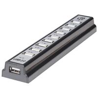 Manhattan Manhattan USB-A 10-Port Desktop Hub, 10x USB-A Ports, 480 Mbps (USB 2.0) 161572 USB-hub 10 poorten USB-A USB 2.0 480 MBit/s Zwart, Zilver - thumbnail