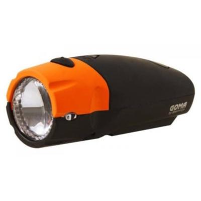 Spanninga koplamp Goma led batterijen 8 cm oranje/zwart Spanninga koplamp Goma led batterijen 8 cm oranje/zwart
