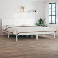 Bedframe zonder matras massief grenenhout wit 200x200 cm - thumbnail