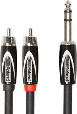 Roland RCC-10-TR2RV2 verloopkabel 1x 6.35mm TRS naar 2x RCA 3 meter