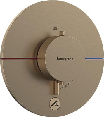 Hansgrohe ShowerSelect Comfort S thermostaat inbouw voor 1 functie en extra uitgang, Brushed Bronze Hansgrohe ShowerSelect Comfort S thermostaat inbouw voor 1 functie en extra uitgang, Brushed Bronze