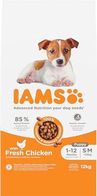 Iams for Vitality Puppy Small & Medium met kip hondenvoer 2 x 12 kg