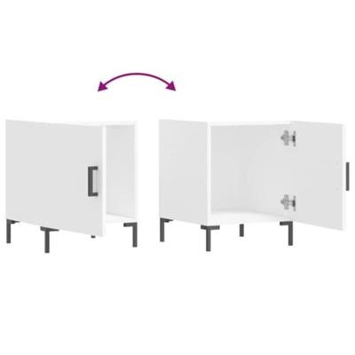 Nachtkastjes 2 st 40x40x50 cm bewerkt hout wit Nachtkastjes 2 st 40x40x50 cm bewerkt hout wit