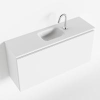 MONDIAZ OLAN 100cm toiletmeubel talc. LEX wastafel talc midden 1 kraangat - thumbnail