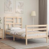Bedframe met hoofdbord massief hout - thumbnail