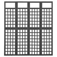 Kamerscherm/trellis met 4 panelen161x180 cm vurenhout zwart - thumbnail