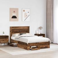 Bedframe met lade met hoofdeinde met opslag Bewerkt hout - thumbnail