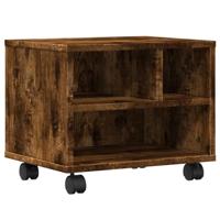 VidaXL Printerkastje met wielen 41x32x34,5 cm gerookt eikenkleurig - thumbnail