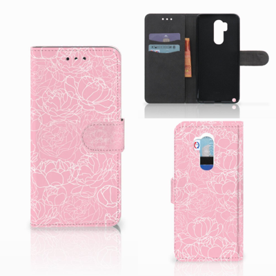 LG G7 Thinq Hoesje White Flowers