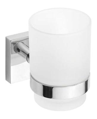 Bekerhouder Sapho X-Square Hangend 7x10 cm Chroom / Melkglas