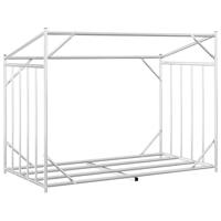 VidaXL Haardhoutrek met regenhoes 151x80,5x110,5 cm staal - thumbnail