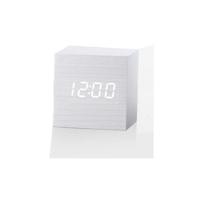 Multicolor geluiden controle houten klok moderne digitale LED Bureau alarm klok thermometer timer wit hout - thumbnail