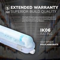LED TL armatuur 120cm - T8 (G13) - 18 Watt 2880 lumen (160lm/W) - 6000K daglicht wit (860) - Koppelbaar - Flikkervrij - IP65 waterdicht - LED TL Lamp - thumbnail