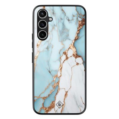 Samsung Galaxy A34 hoesje - Marmer lichtblauw Samsung Galaxy A34 hoesje - Marmer lichtblauw