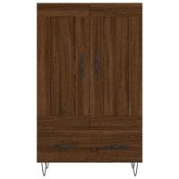 Hoge kast 69,5x31x115 cm bewerkt hout bruin eikenkleur - thumbnail