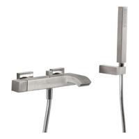 Badmengkraan Tres Cuadro Exclusive Opbouw Vierkant Korte Gebogen Uitloop RVS - thumbnail