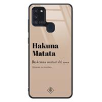 Samsung Galaxy A21s glazen hardcase - Hakuna Matata - thumbnail
