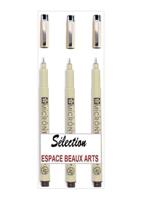 Fineliner sakura pm 6 breedtes brushpen pn zwart | 6 stuks - thumbnail
