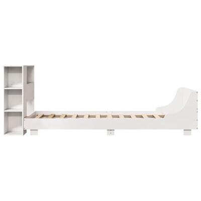 Bedframe zonder matras massief grenenhout wit 75x190 cm